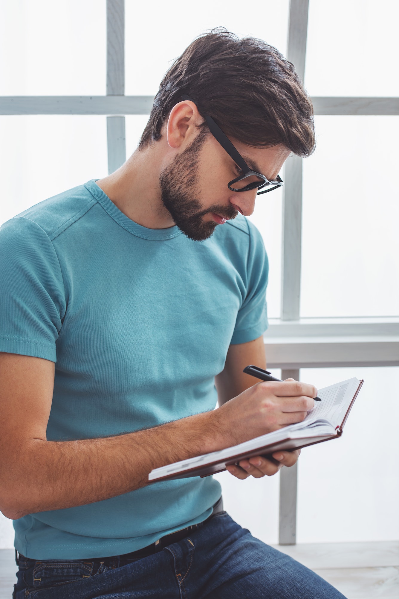 Handsome man with book